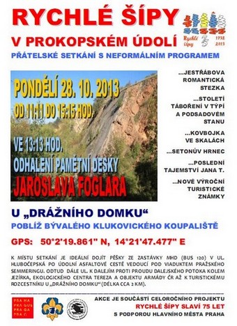 Pozvánka na akci: Rychlé šípy v Prokopském údolí