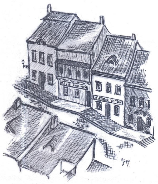 Ilustrace – pohled na schody ve Stínadlech