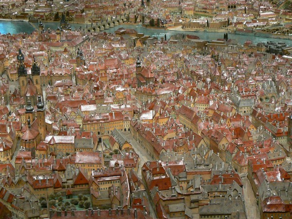 Fotografie modelu Prahy – pohled na Staré Město