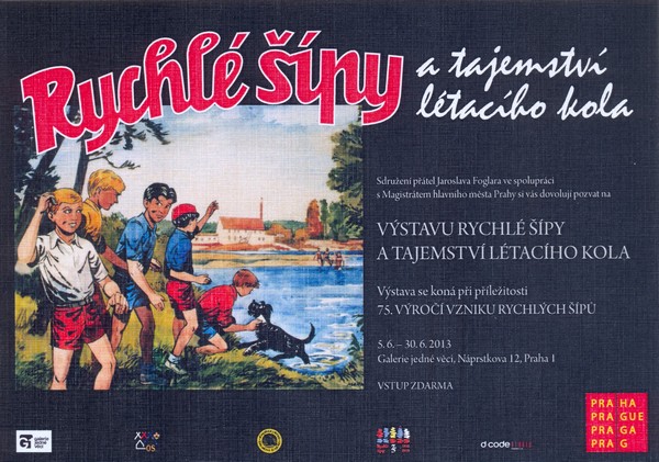 Plakátek k výstavě s ilustrací Rychlých šípů od  Marko Čermáka